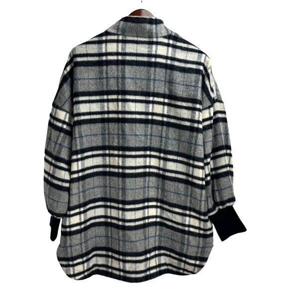 NWT Steve Madden L Plaid Longline Coat With Pockets & Ribbed Cuffs - Picture 5 of 14
